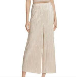 Alice and Olivia Gold Pleated Plise Culottes